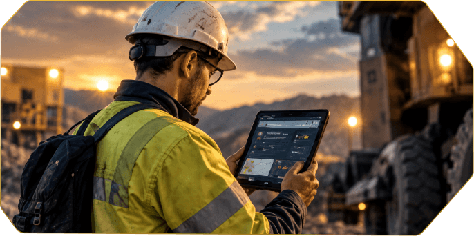 Worker completing a knowledge check on a laptop